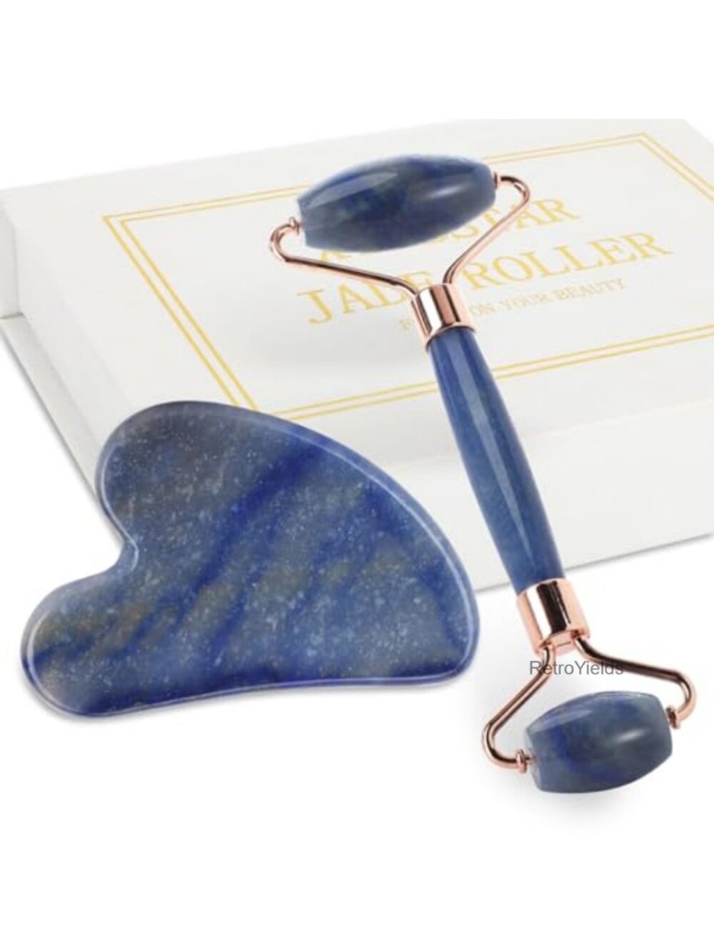 Jade Roller Facial Massager Gua Sha Skin Care Tool Reduce Puffiness